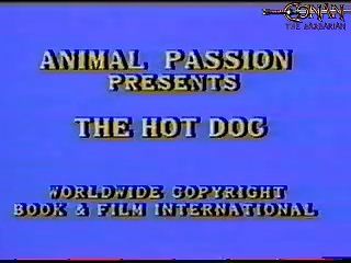 Kseniya Short Haired Tall Brunette With Good Body Wearing Blue Wig With Dog In Animal Passion The Hot Dog